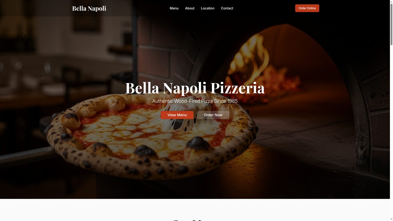Bella Napoli Pizzeria - Online Ordering System