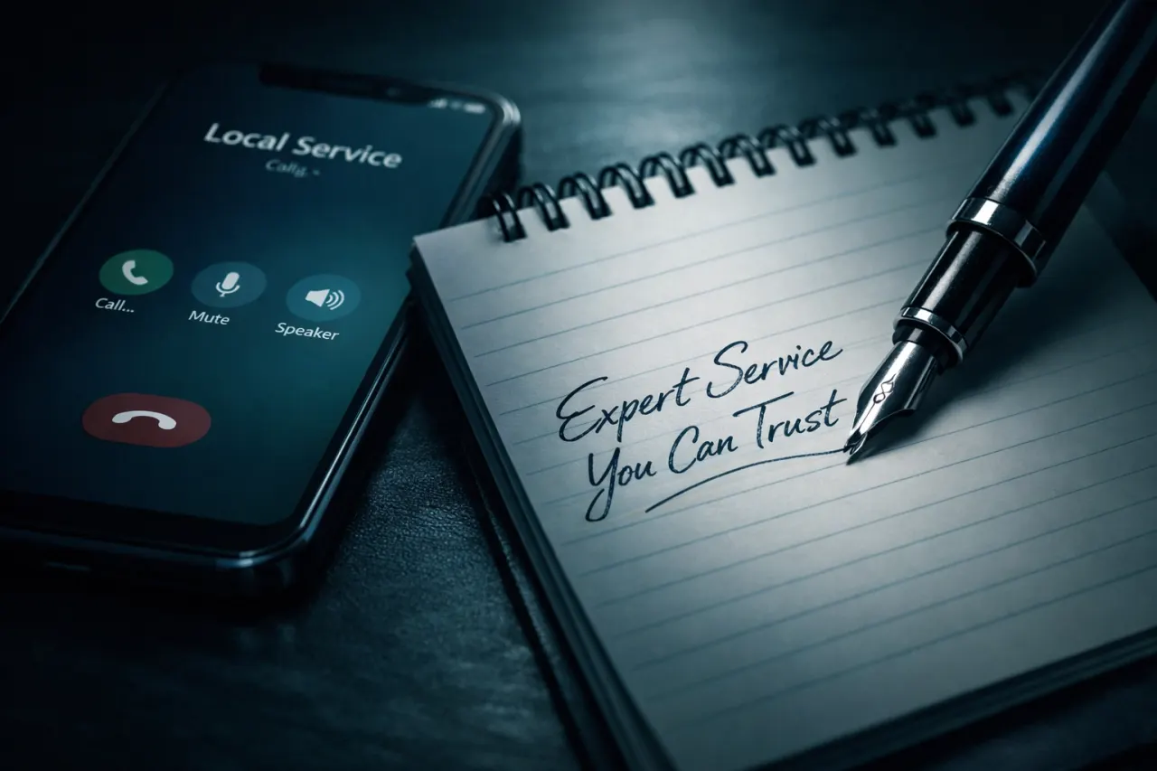 High-end cinematic close-up of a premium fountain pen writing ad copy on a notepad beside a smartphone, in a deep navy and emerald green color palette with dramatic soft lighting